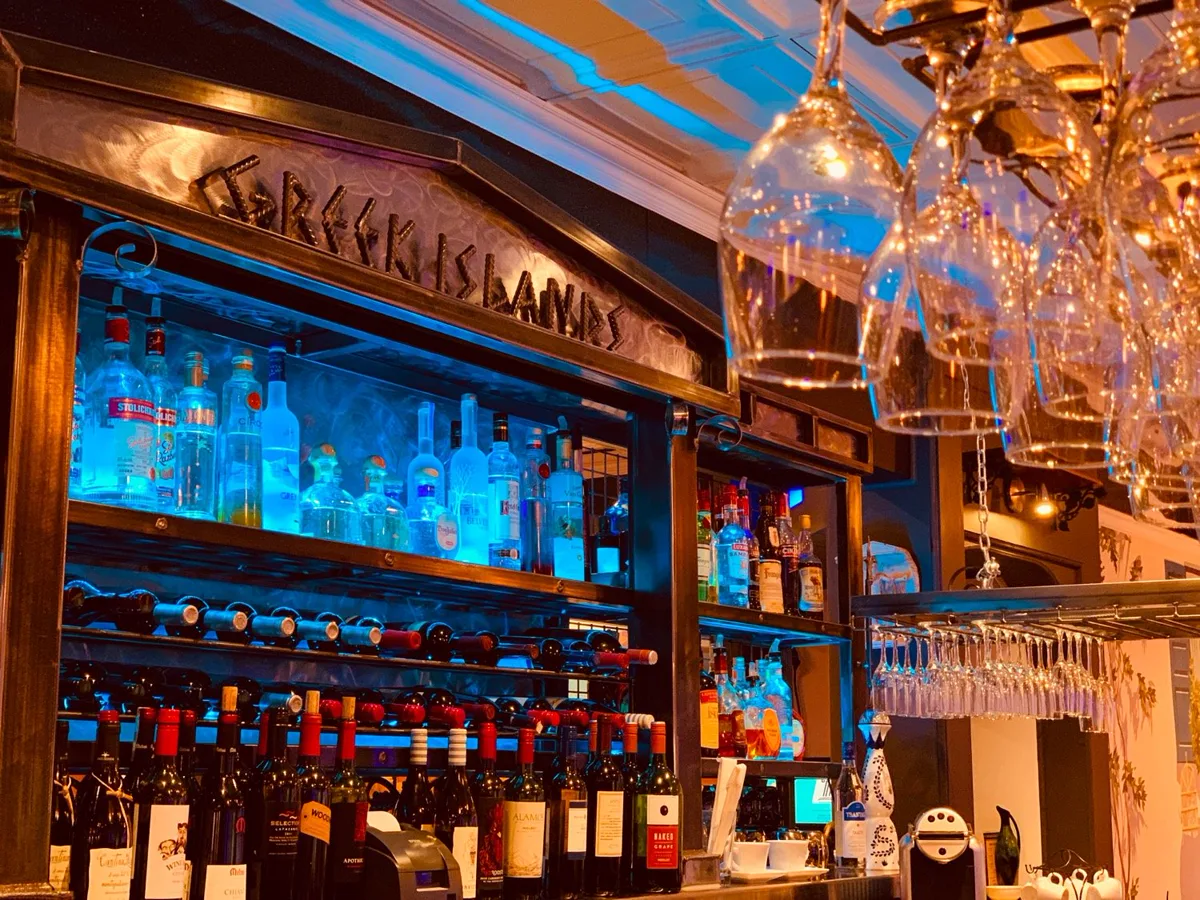 The blue-lit bar at Langdon St
